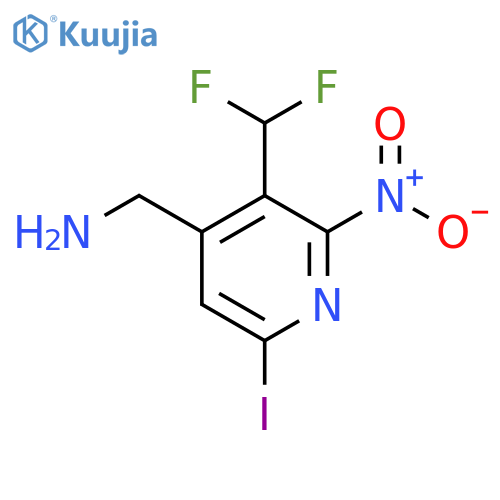 4-(Aminomethyl)-3-(difluoromethyl)-6-iodo-2-nitropyridine structure