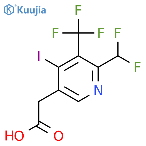 2-(Difluoromethyl)-4-iodo-3-(trifluoromethyl)pyridine-5-acetic acid structure
