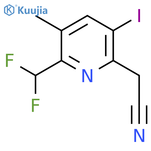 2-(Difluoromethyl)-5-iodo-3-methylpyridine-6-acetonitrile structure