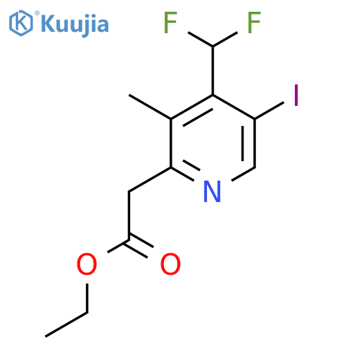 Ethyl 4-(difluoromethyl)-5-iodo-3-methylpyridine-2-acetate structure