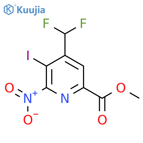 Methyl 4-(difluoromethyl)-3-iodo-2-nitropyridine-6-carboxylate structure