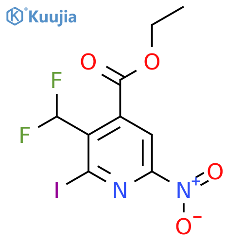 Ethyl 3-(difluoromethyl)-2-iodo-6-nitropyridine-4-carboxylate structure