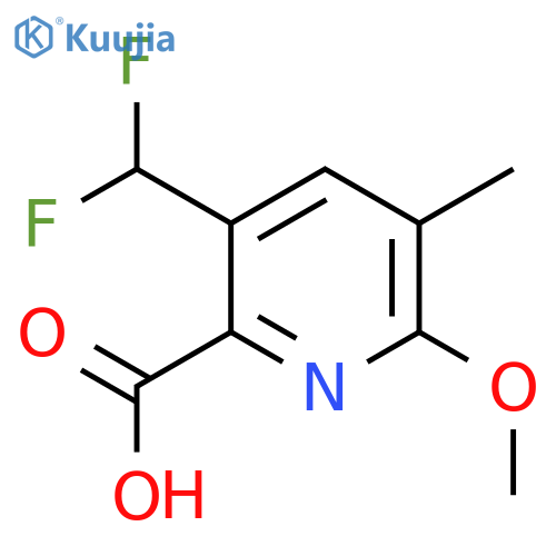 5-(Difluoromethyl)-2-methoxy-3-methylpyridine-6-carboxylic acid structure