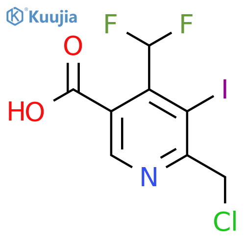 2-(Chloromethyl)-4-(difluoromethyl)-3-iodopyridine-5-carboxylic acid structure