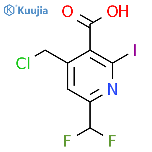 4-(Chloromethyl)-6-(difluoromethyl)-2-iodopyridine-3-carboxylic acid structure