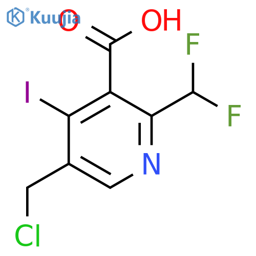 5-(Chloromethyl)-2-(difluoromethyl)-4-iodopyridine-3-carboxylic acid structure