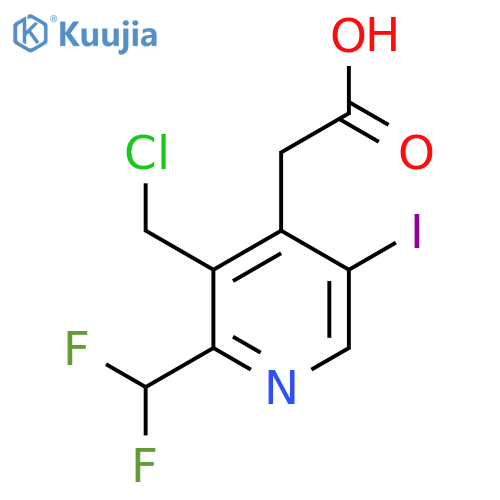 3-(Chloromethyl)-2-(difluoromethyl)-5-iodopyridine-4-acetic acid structure