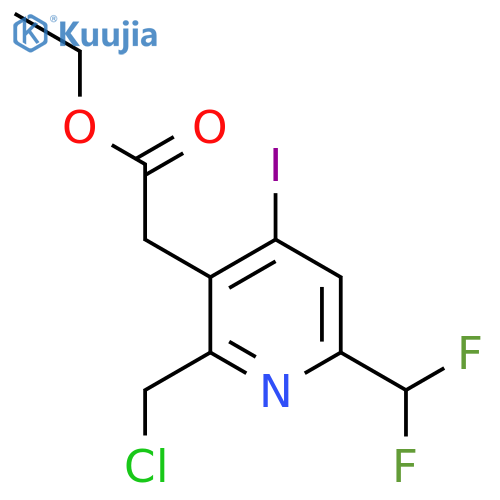 Ethyl 2-(chloromethyl)-6-(difluoromethyl)-4-iodopyridine-3-acetate structure