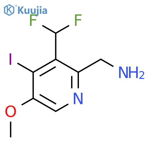 2-(Aminomethyl)-3-(difluoromethyl)-4-iodo-5-methoxypyridine structure