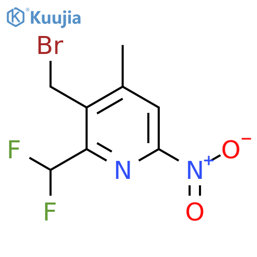 3-(Bromomethyl)-2-(difluoromethyl)-4-methyl-6-nitropyridine structure