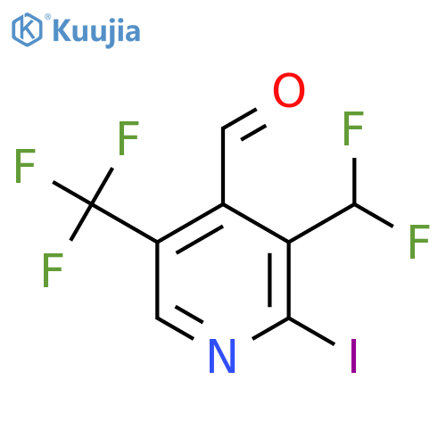 3-(Difluoromethyl)-2-iodo-5-(trifluoromethyl)pyridine-4-carboxaldehyde structure
