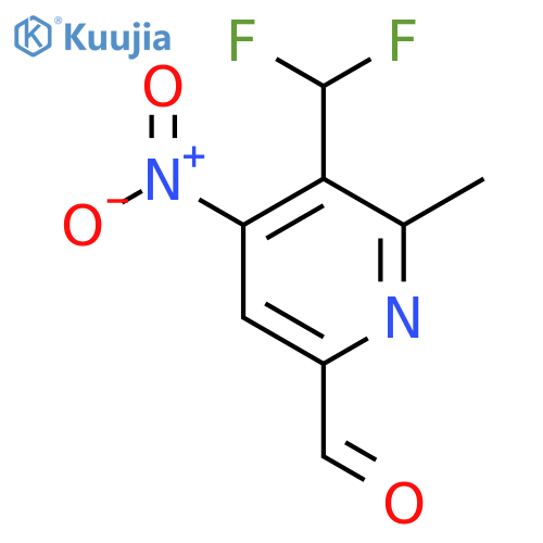 3-(Difluoromethyl)-2-methyl-4-nitropyridine-6-carboxaldehyde structure
