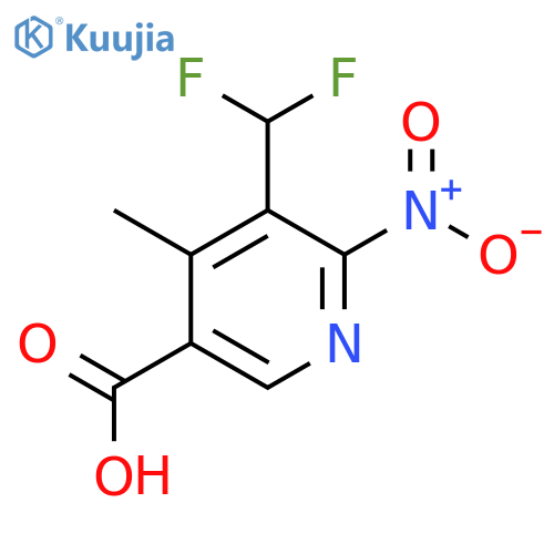 3-(Difluoromethyl)-4-methyl-2-nitropyridine-5-carboxylic acid structure