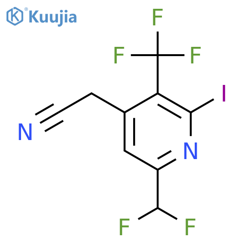 6-(Difluoromethyl)-2-iodo-3-(trifluoromethyl)pyridine-4-acetonitrile structure