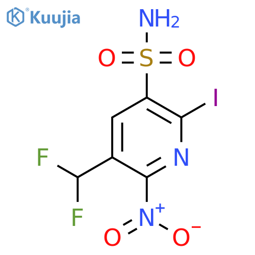 3-(Difluoromethyl)-6-iodo-2-nitropyridine-5-sulfonamide structure