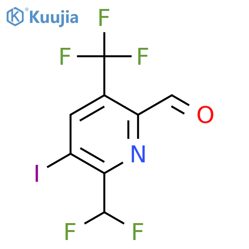 2-(Difluoromethyl)-3-iodo-5-(trifluoromethyl)pyridine-6-carboxaldehyde structure
