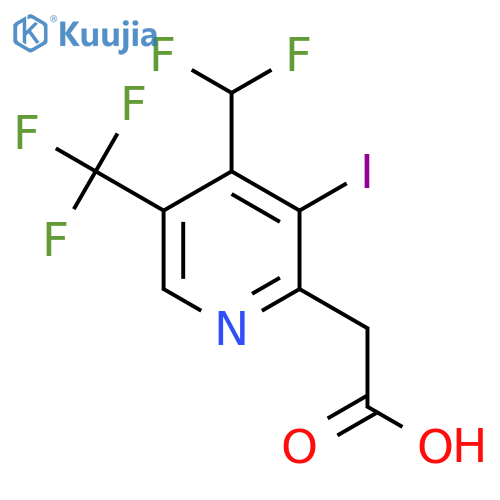 4-(Difluoromethyl)-3-iodo-5-(trifluoromethyl)pyridine-2-acetic acid structure