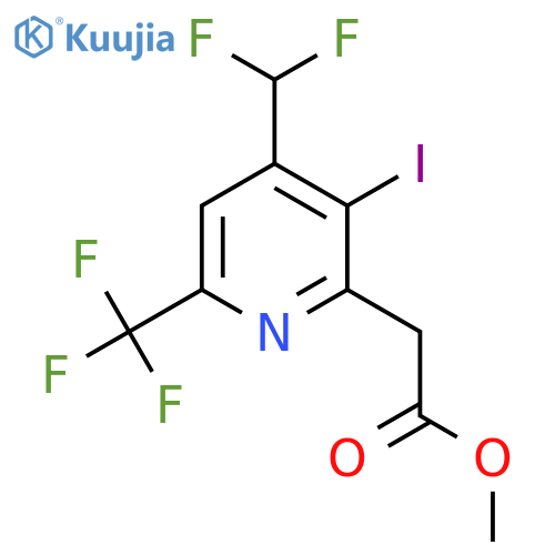 Methyl 4-(difluoromethyl)-3-iodo-6-(trifluoromethyl)pyridine-2-acetate structure