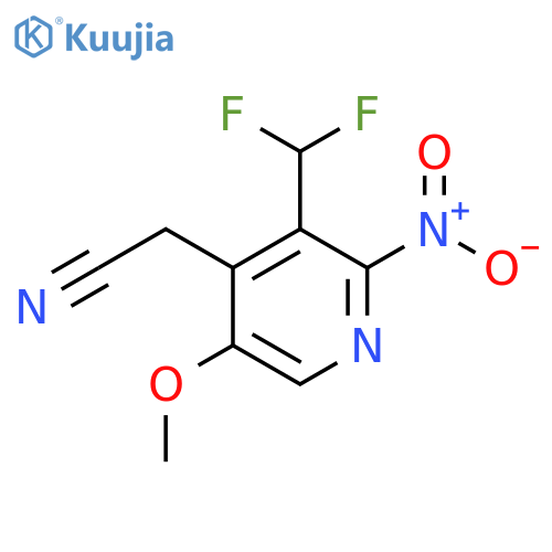 3-(Difluoromethyl)-5-methoxy-2-nitropyridine-4-acetonitrile structure
