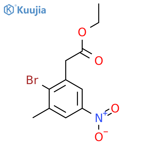 Ethyl 2-bromo-3-methyl-5-nitrophenylacetate structure