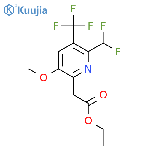 Ethyl 2-(difluoromethyl)-5-methoxy-3-(trifluoromethyl)pyridine-6-acetate structure