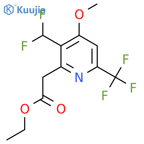 Ethyl 3-(difluoromethyl)-4-methoxy-6-(trifluoromethyl)pyridine-2-acetate structure