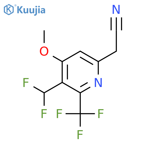 3-(Difluoromethyl)-4-methoxy-2-(trifluoromethyl)pyridine-6-acetonitrile structure