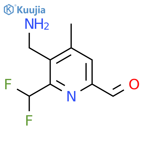 3-(Aminomethyl)-2-(difluoromethyl)-4-methylpyridine-6-carboxaldehyde structure