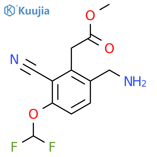 Methyl 6-aminomethyl-2-cyano-3-(difluoromethoxy)phenylacetate structure