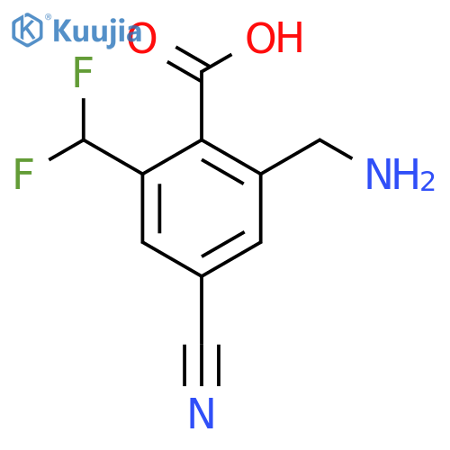 2-Aminomethyl-4-cyano-6-(difluoromethyl)benzoic acid structure