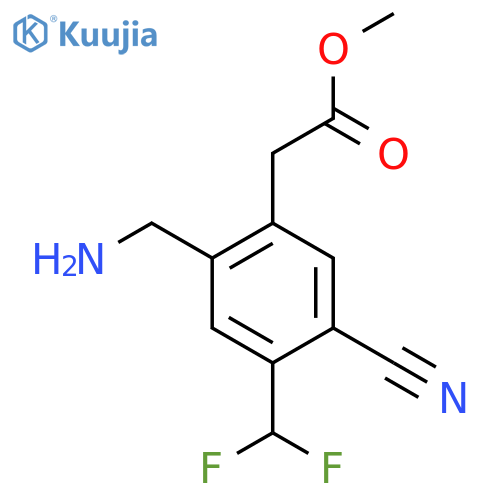 Methyl 2-aminomethyl-5-cyano-4-(difluoromethyl)phenylacetate structure