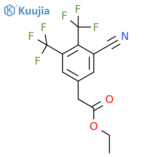Ethyl 3,4-bis(trifluoromethyl)-5-cyanophenylacetate structure