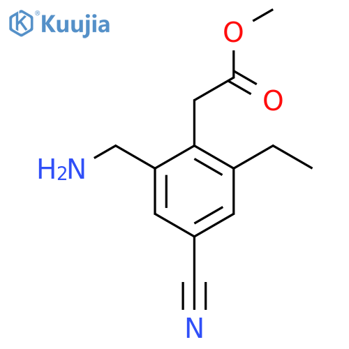 Methyl 2-aminomethyl-4-cyano-6-ethylphenylacetate structure