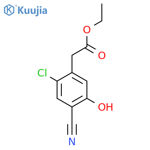 Ethyl 2-chloro-4-cyano-5-hydroxyphenylacetate structure