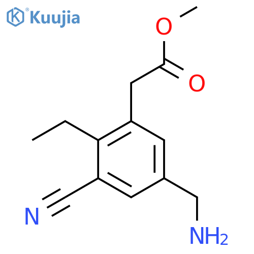 Methyl 5-aminomethyl-3-cyano-2-ethylphenylacetate structure