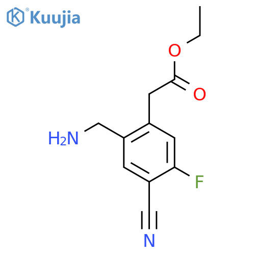 Ethyl 2-aminomethyl-4-cyano-5-fluorophenylacetate structure