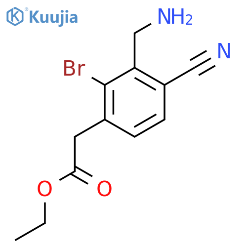 Ethyl 3-aminomethyl-2-bromo-4-cyanophenylacetate structure