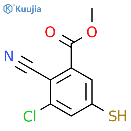 Methyl 3-chloro-2-cyano-5-mercaptobenzoate structure