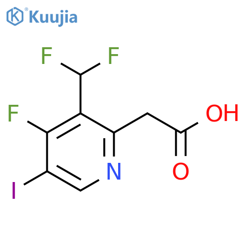 3-(Difluoromethyl)-4-fluoro-5-iodopyridine-2-acetic acid structure