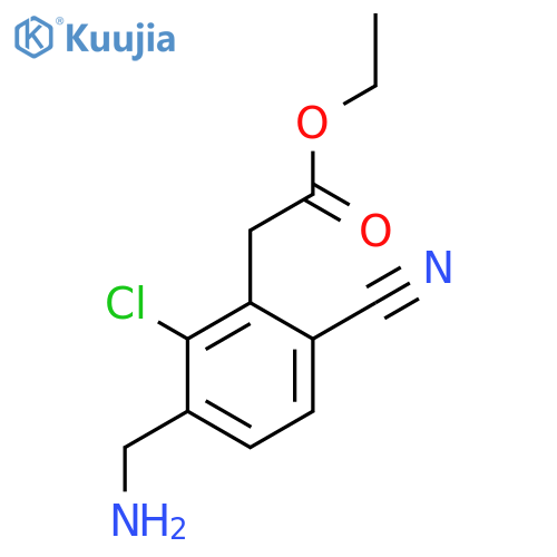 Ethyl 3-aminomethyl-2-chloro-6-cyanophenylacetate structure