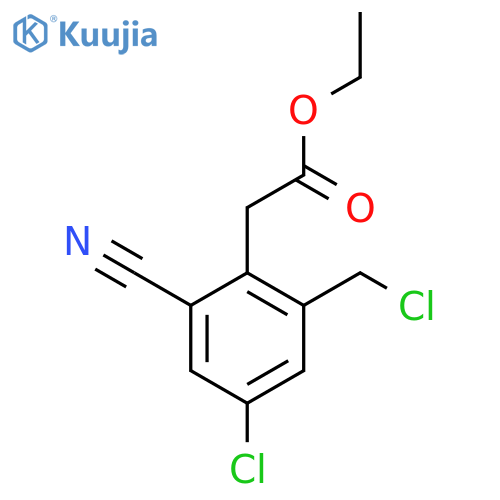 Ethyl 4-chloro-2-chloromethyl-6-cyanophenylacetate structure