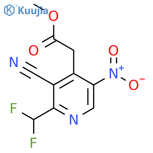 Methyl 3-cyano-2-(difluoromethyl)-5-nitropyridine-4-acetate structure