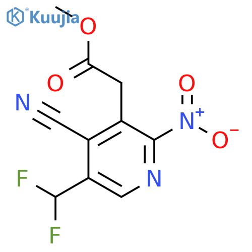 Methyl 4-cyano-5-(difluoromethyl)-2-nitropyridine-3-acetate structure