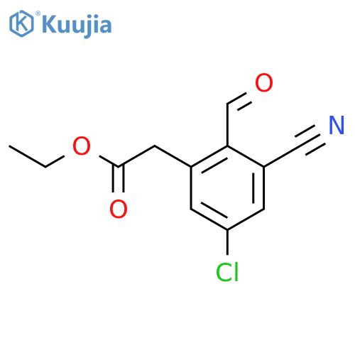 Ethyl 5-chloro-3-cyano-2-formylphenylacetate structure