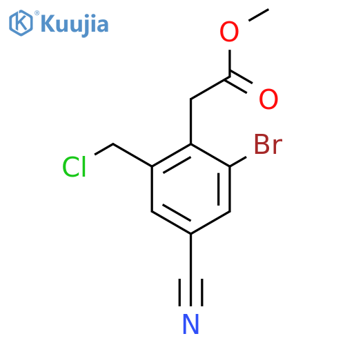 Methyl 2-bromo-6-chloromethyl-4-cyanophenylacetate structure