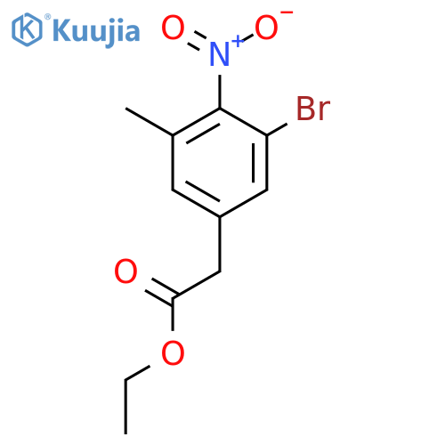 Ethyl 3-bromo-5-methyl-4-nitrophenylacetate structure