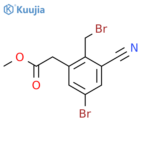 Methyl 5-bromo-2-bromomethyl-3-cyanophenylacetate structure