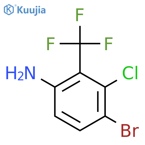 4-Bromo-3-chloro-2-(trifluoromethyl)aniline structure