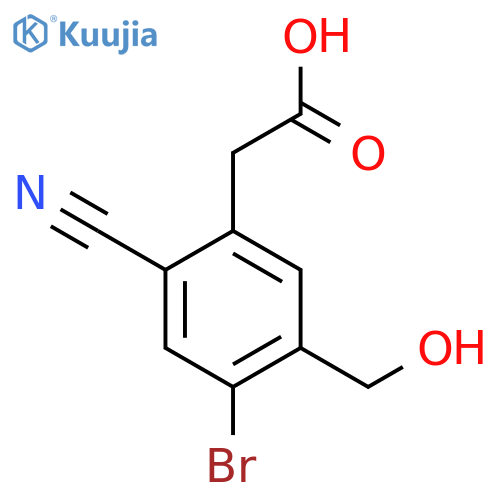 4-Bromo-2-cyano-5-(hydroxymethyl)phenylacetic acid structure