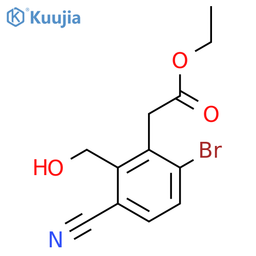 Ethyl 6-bromo-3-cyano-2-(hydroxymethyl)phenylacetate structure